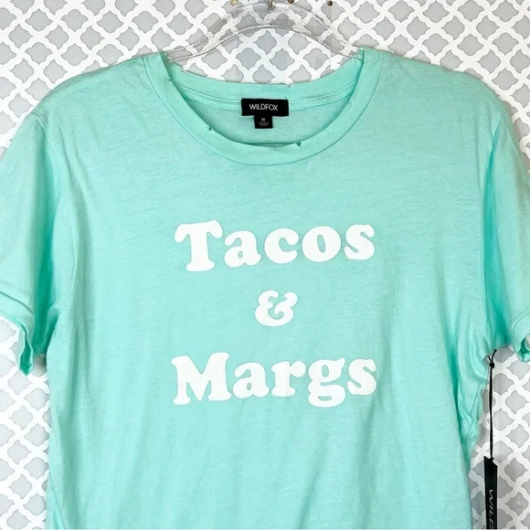 NWT Wildfox Happy Hour Keke Distressed Tee in Yucca - Picture 2 of 8